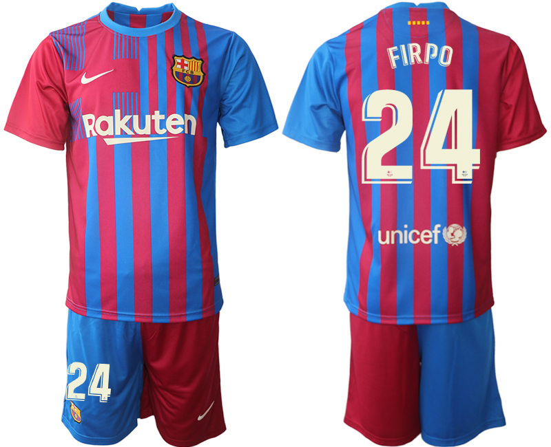 Men 2021-2022 Club Barcelona home red #24 Nike Soccer Jerseys